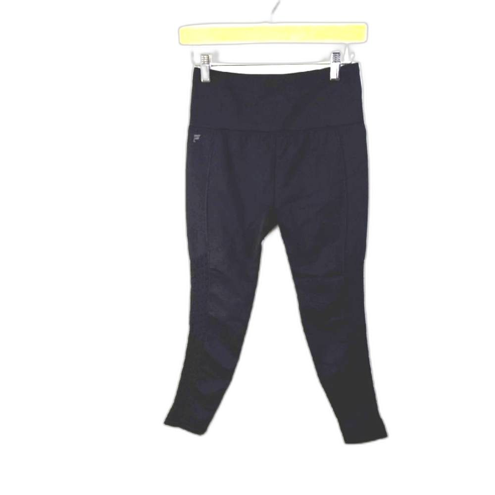 Fabletics Women's Sync Perforated‎ 7/8 High Black High-Waisted Leggings Sz S